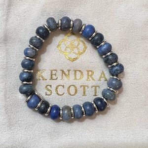 Kendra Scott silver and blue stretch beaded bracelet